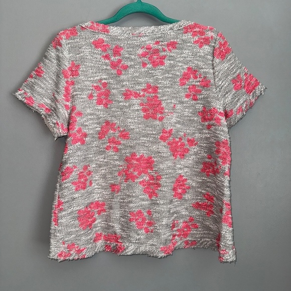 EIC Anthropologie Postmark Terry Floral Short Sleeve Top Size Large - Picture 5 of 6